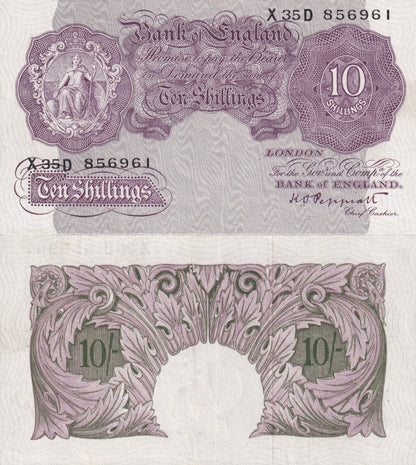 Great Britain 10 Shillings ND 1940-1948 P 366 AU