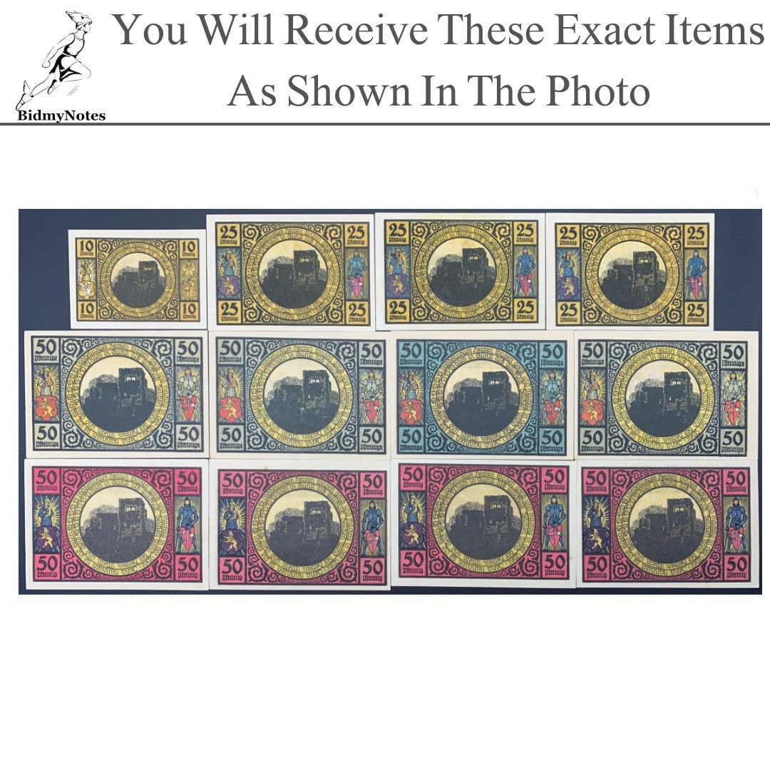Germany Notgeld LOBEDA 10 25 50 Pfennig 1921 Set 12 pcs