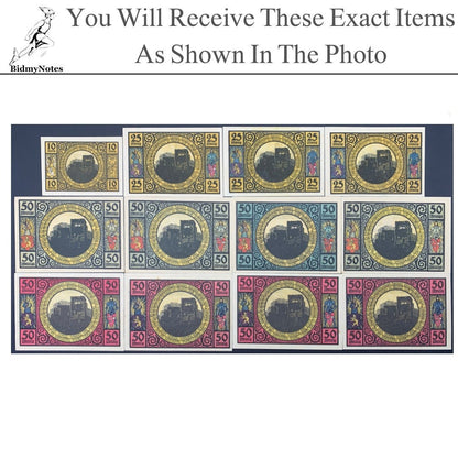 Germany Notgeld LOBEDA 10 25 50 Pfennig 1921 Set 12 pcs