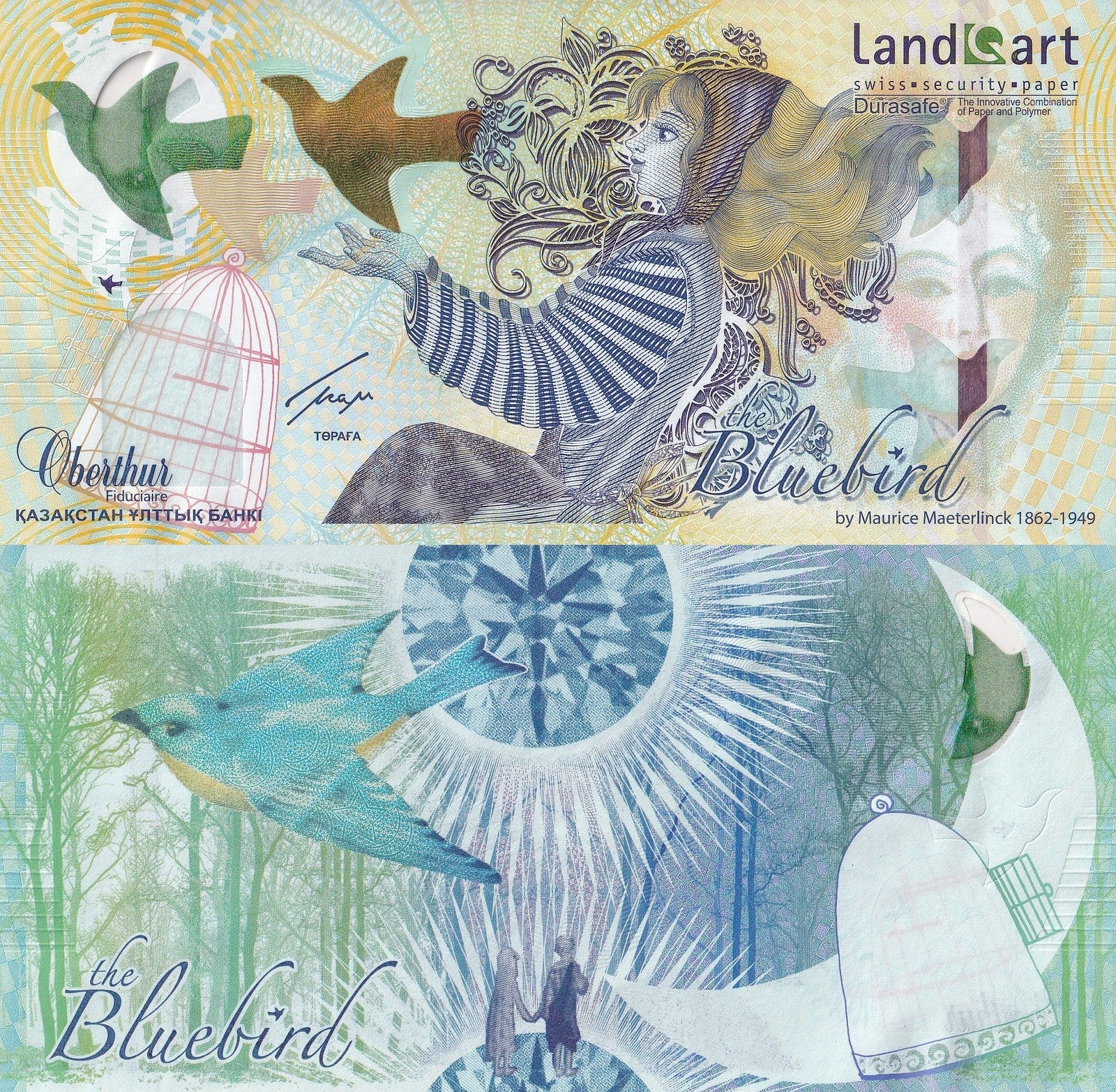 Kazakhstan Bluebird 2013 UNC Type Bird Specimen Test Notes