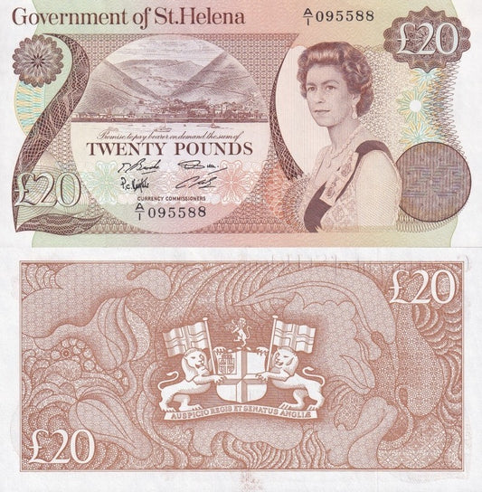 Saint Helena 20 Pounds ND 1986 P 10 UNC A/1 Prefix 