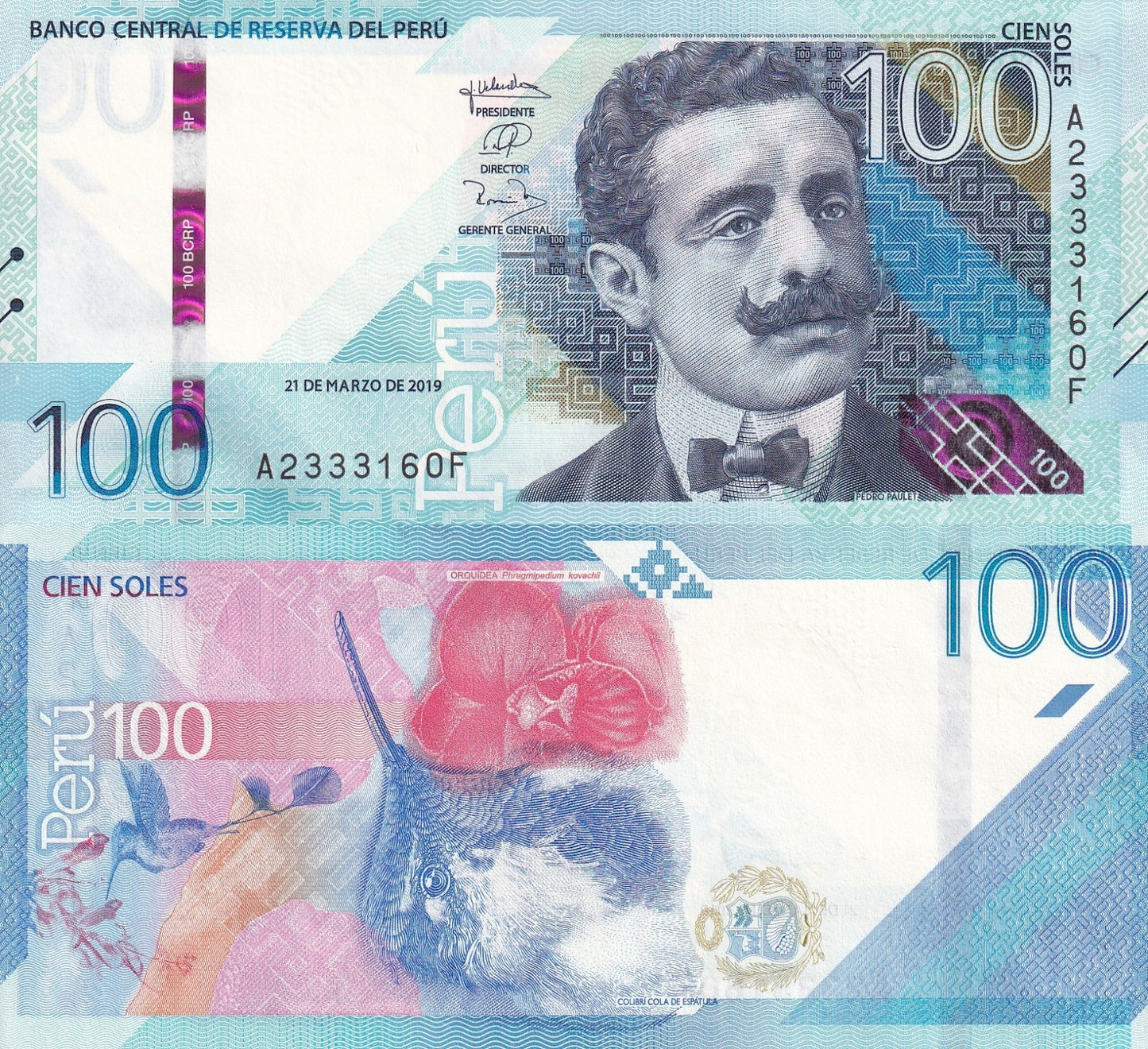 Peru 100 Soles 2019 / 2021 P 199 UNC