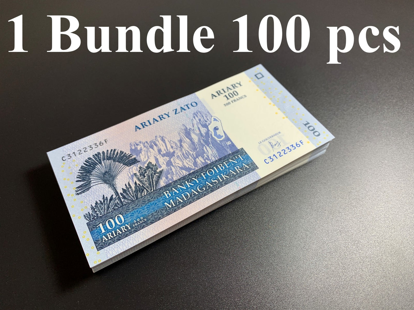 Madagascar 100 Ariary=500 Francs 2004 P 86 UNC 1 Bundle Lot 100 pcs
