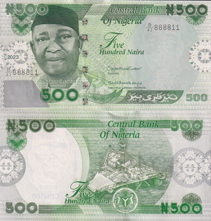 Nigeria 500 Naira 2023 P 48 UNC 1/10 Bundle Lot 10 pcs