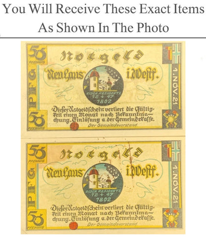 Germany Notgeld NEUHAUS 50 Pfennig 1921 Set 2 pcs