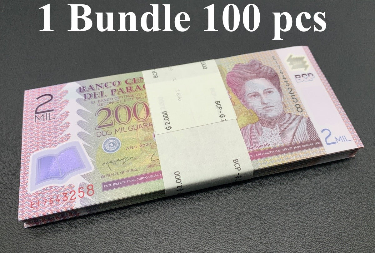 Paraguay 2000 Guaranies 2023 P 228 Polymer UNC 1 Bundle 100 pcs