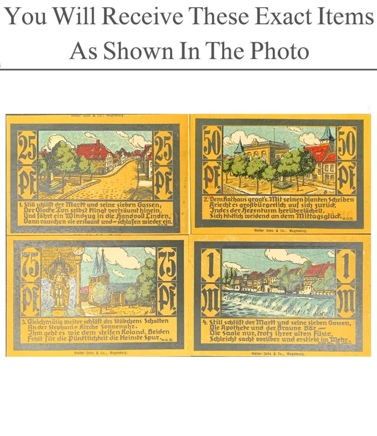 Germany Notgeld HAGENOW 25 50 75 Pfennig 1 Mark 1921 Full Set 4 pcs