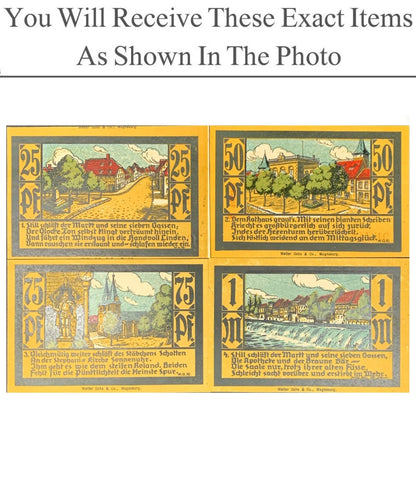 Germany Notgeld HAGENOW 25 50 75 Pfennig 1 Mark 1921 Full Set 4 pcs