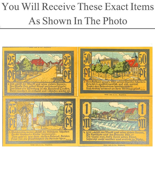 Germany Notgeld HAGENOW 25 50 75 Pfennig 1 Mark 1921 Full Set 4 pcs