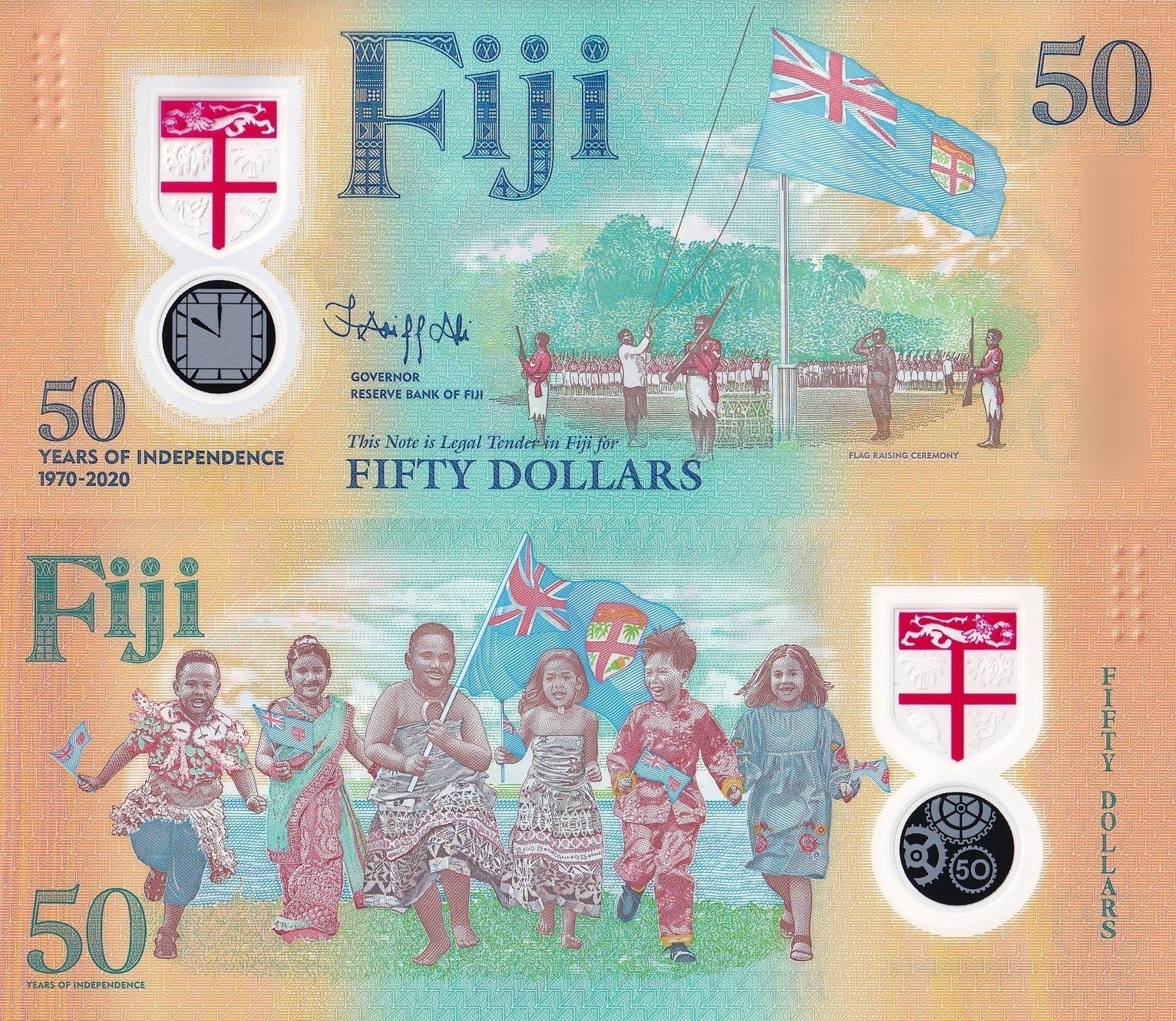 Fiji 50 Dollars 2020 P 121 Polymer UNC Commemorative 50 Years of Independence