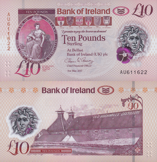Northern Ireland 10 Pound Sterling 2017 P 91 Polymer UNC Bank of Ireland