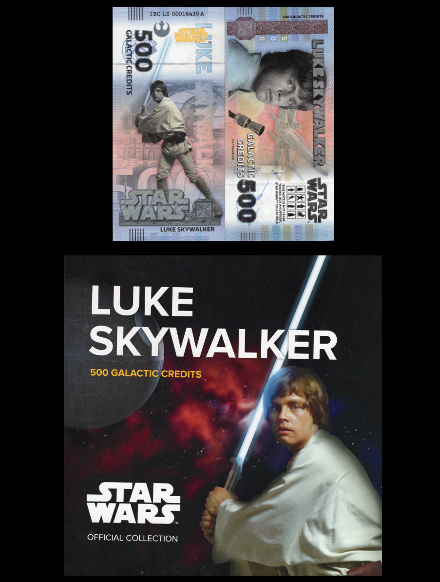 Disney Official Star Wars 500 Galactic Credits 2025 Luke Skywalker UNC W/F