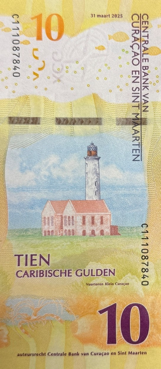 Curacao & Sint Maarten 10 Caribische Gulden 2025 P New UNC LOT 3 pcs