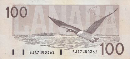 Canada 100 Dollars 1988 P 99 AUNC MINOR FOXING