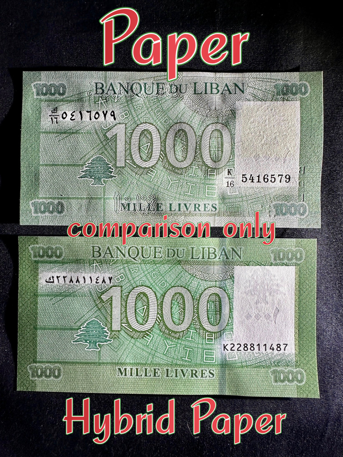 Lebanon 1000 Livres 2016 P 90c UNC Hybrid series K228 LOT 5 pcs