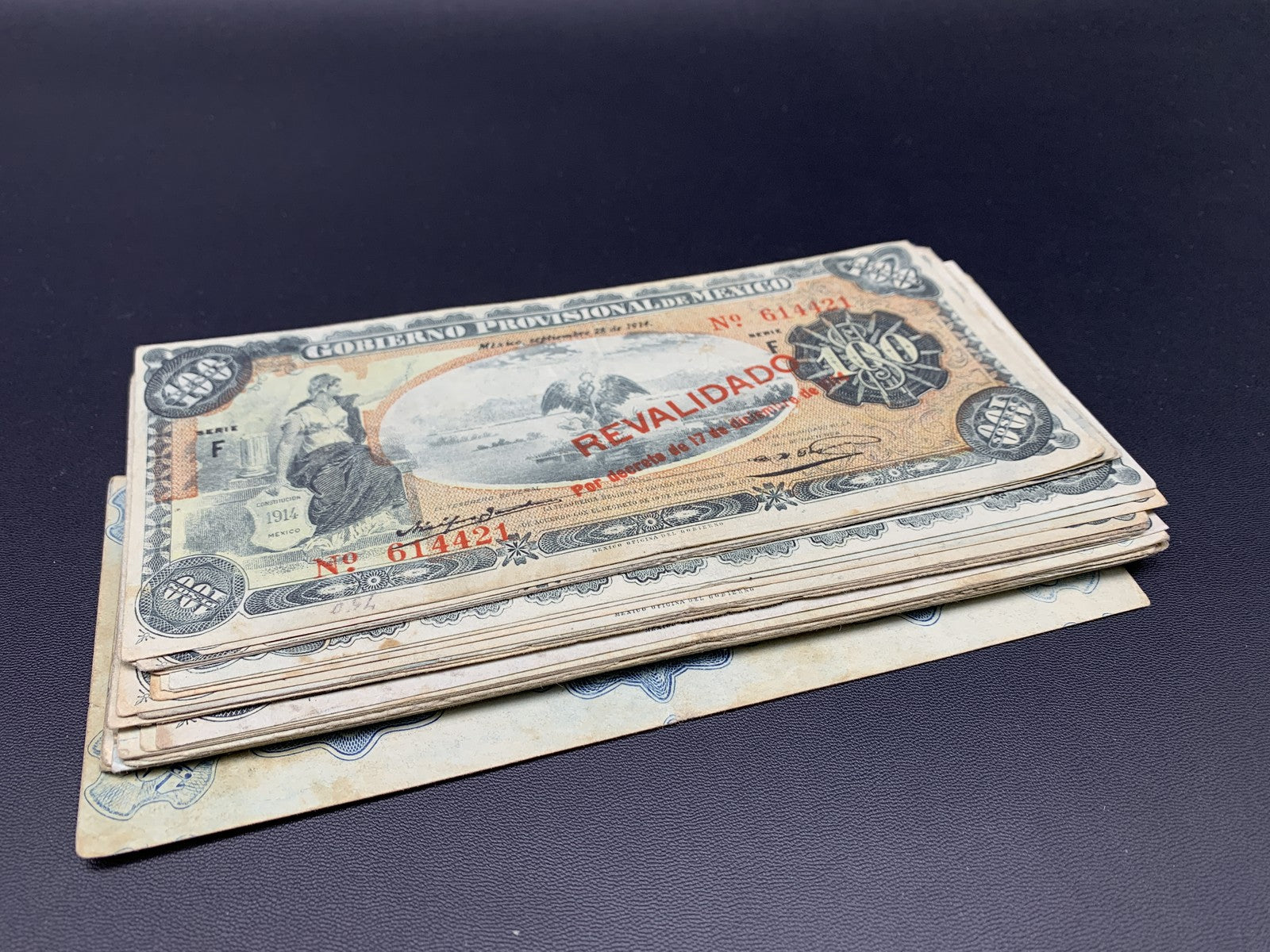 Mexico 100 Peso 1914 P S708b Circulated SERIE F