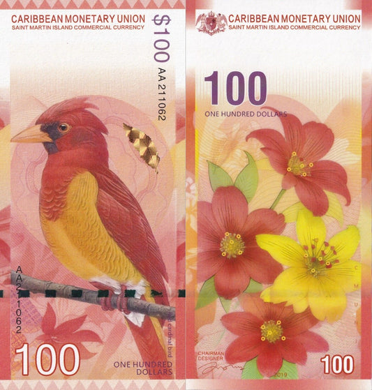 Caribbean 100 Exquisite 2019 Flower and Bind Collection UNC AA Prefix Test Note