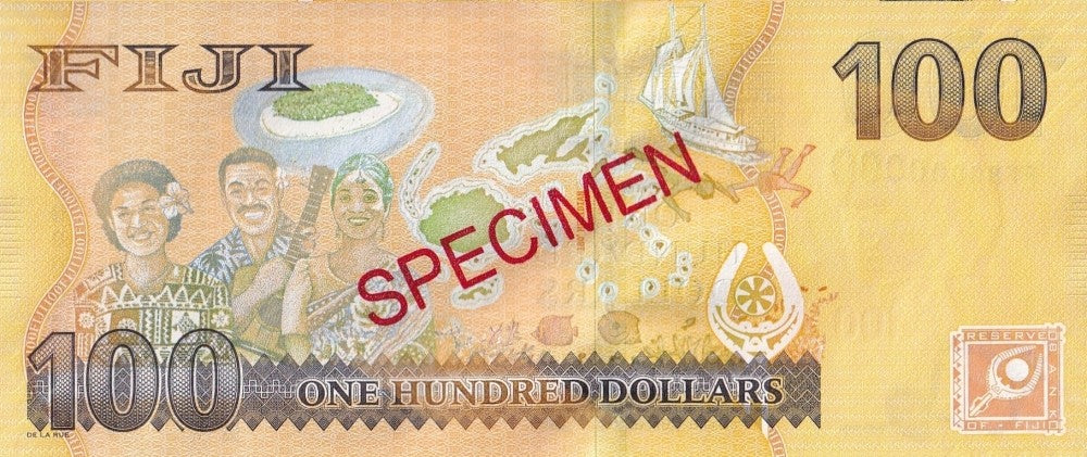 Fiji 100 Dollars 2022 P 119 UNC SPECIMEN