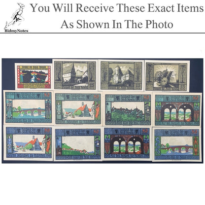 Germany Notgeld LOBEDA 10 25 50 Pfennig 1921 Set 12 pcs