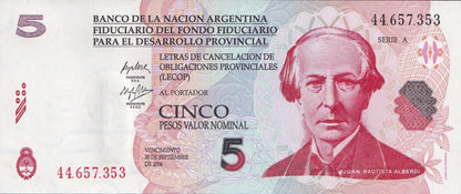 Argentina 5 Pesos 2006 P NL SERIE A UNC