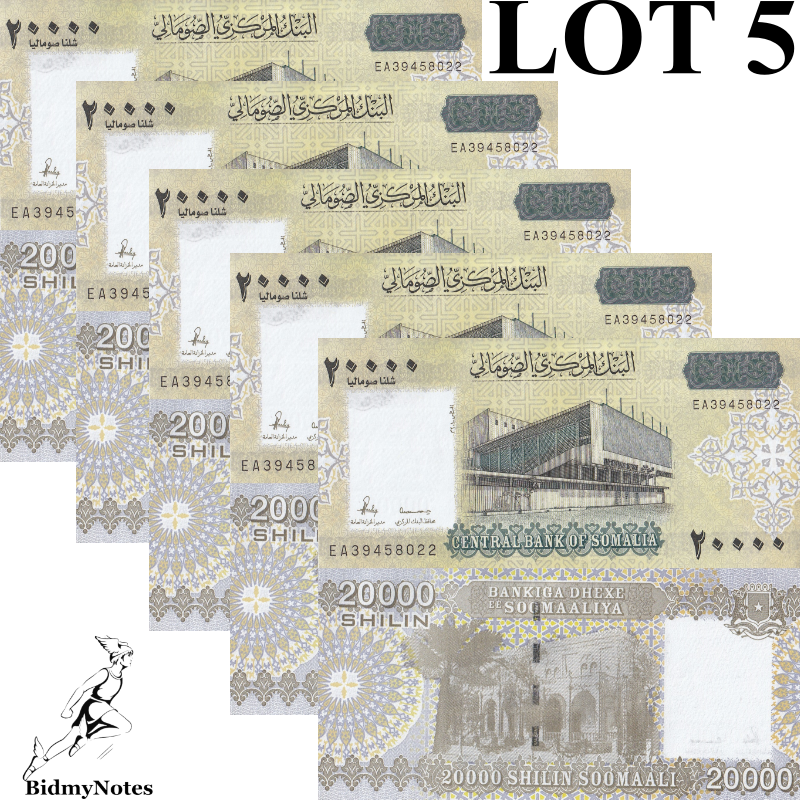 Somalia 20000 Shillings 2010(2023) P 42 UNC 1/20 Bundle Lot 5 pcs