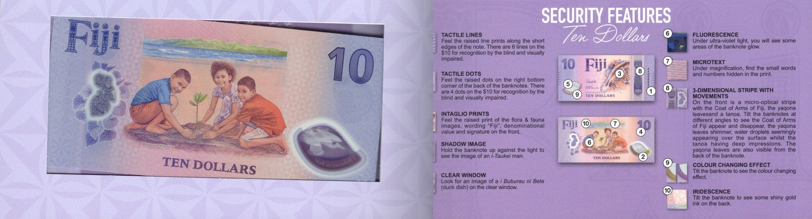Fiji 10 Dollars 2026 P New Polymer Design UNC AA Prefix With Folder