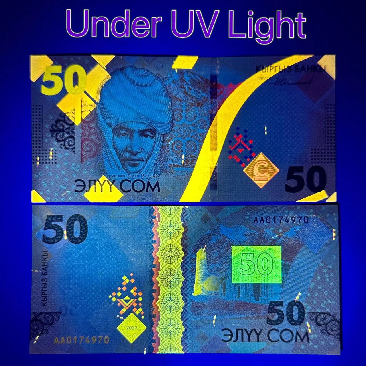 Kyrgyzstan 20 50 100 Som 2023 2024 P New Design issue UNC Set 3 pcs LOT 10