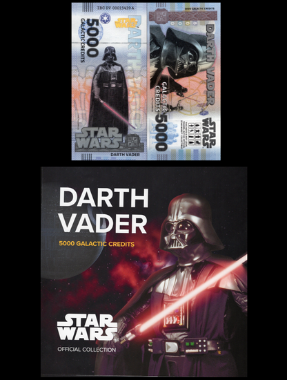 Disney Official Star Wars 5000 Galactic Credits 2025 Darth Vader UNC With Folder