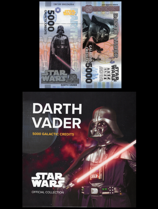 Disney Official Star Wars 5000 Galactic Credits 2025 Darth Vader UNC With Folder