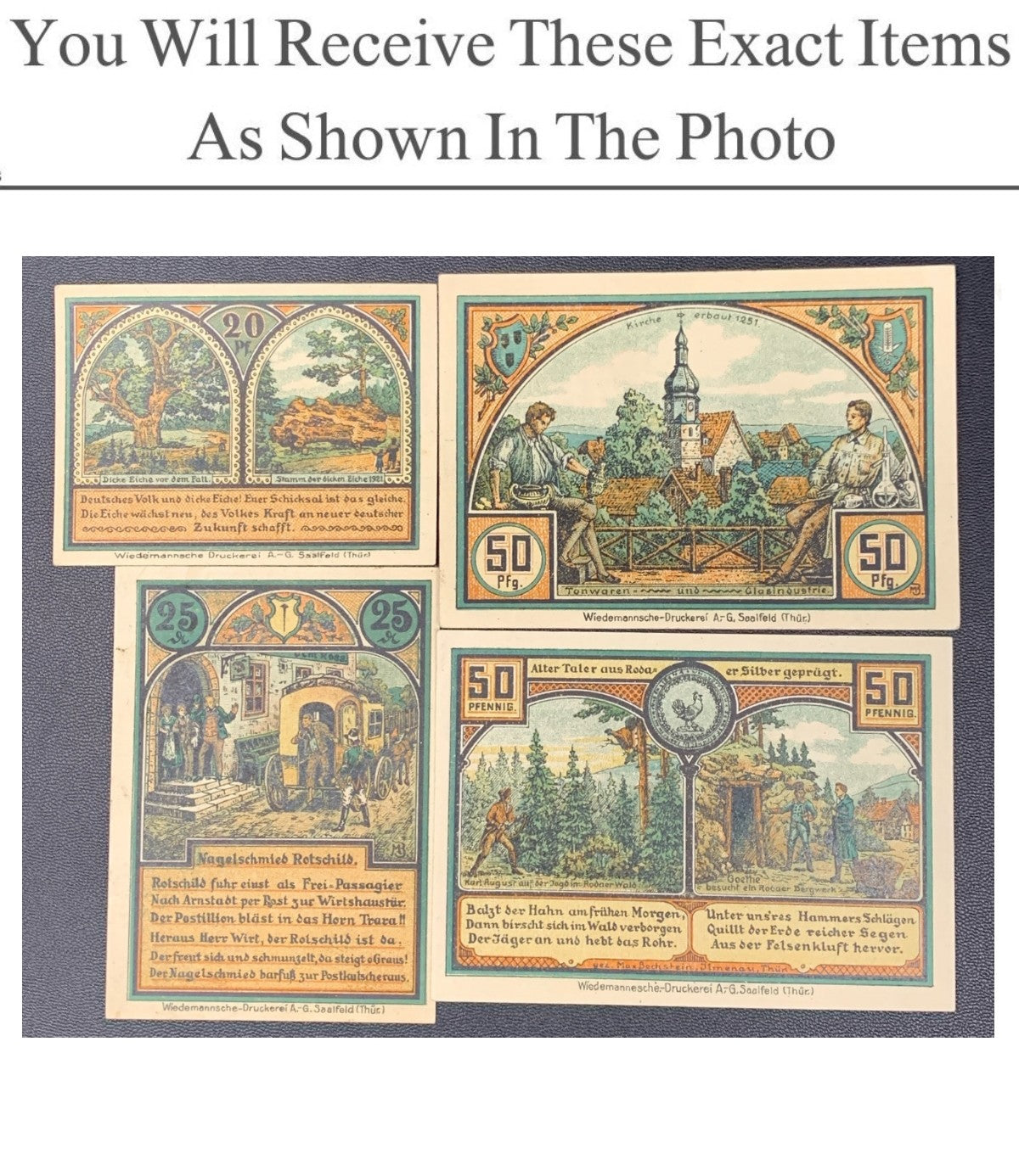 Germany Notgeld RODA BEI LIMENAU 20 25 50 Pfennig 1921 Full Set 4 pcs