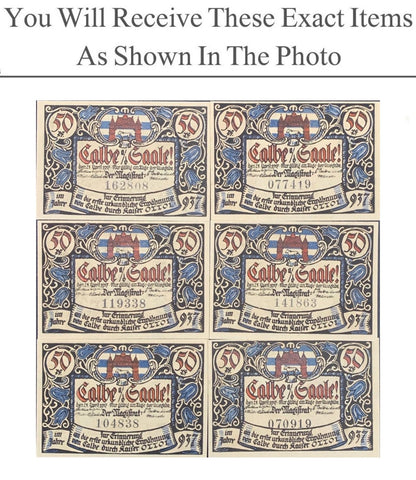 Germany Notgeld CALBE 50 Pfennig 1921 Full Set 6 pcs