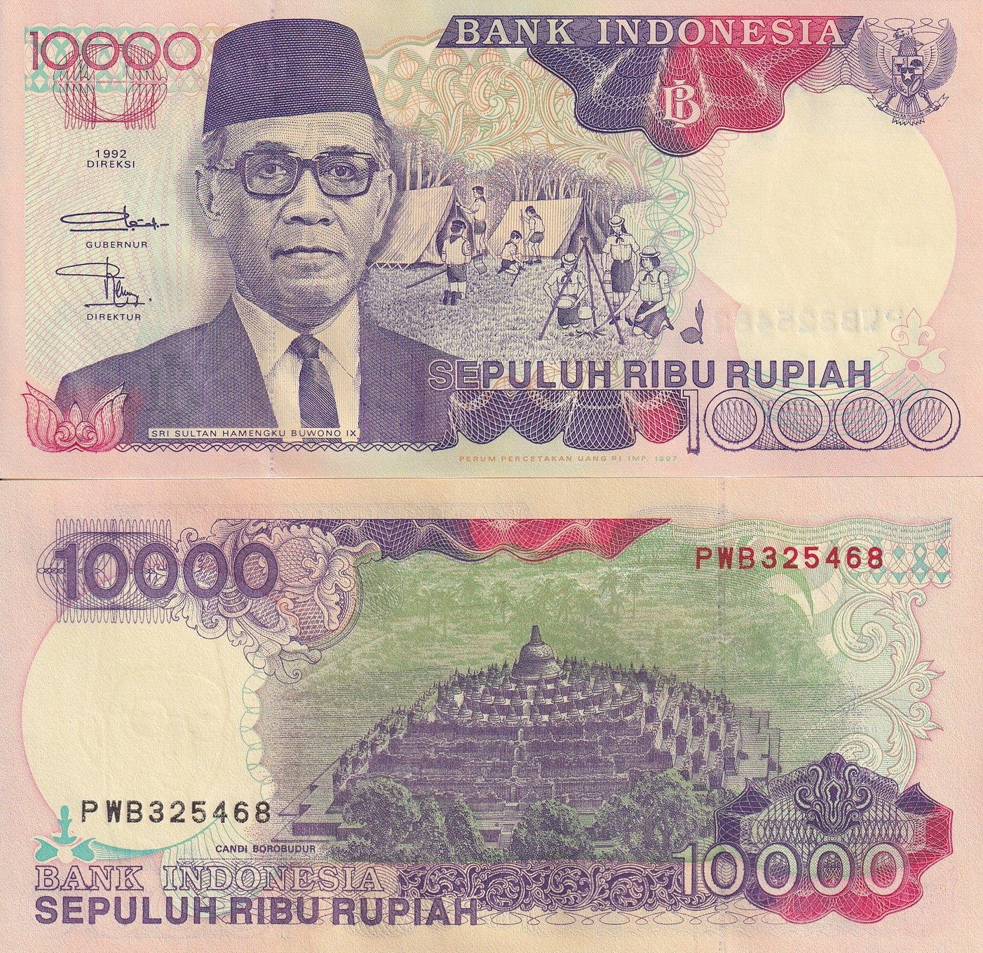 Indonesia 10000 Rupiah 1992/1997 P 131f AU