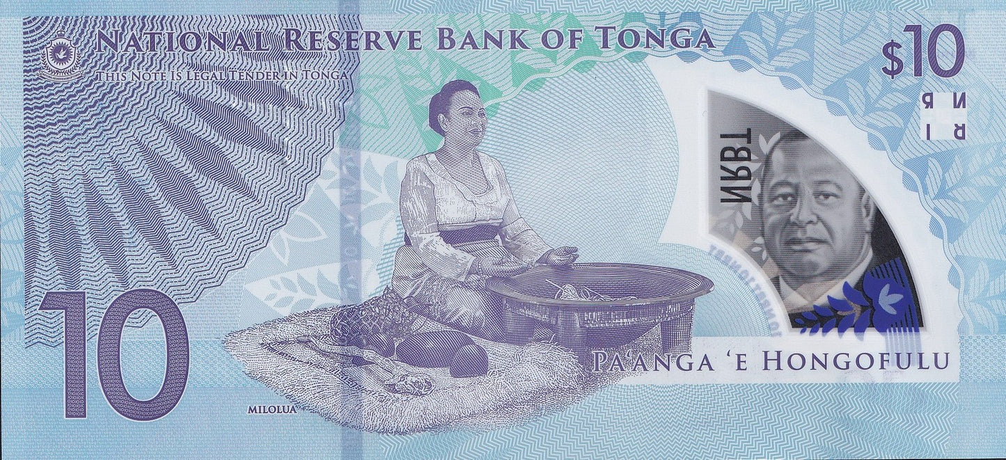 Tonga 10 Pa'anga 2023/2024 P 52 Polymer UNC