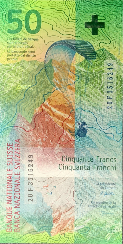 Switzerland 50 Franken 2020 P 77 UNC