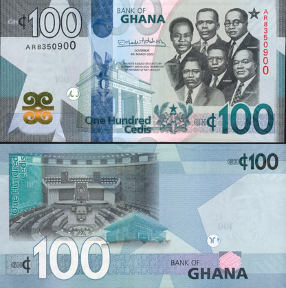 Ghana 100 Cedis 2022 P 50 UNC