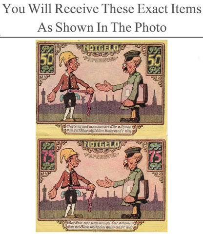 Germany Notgeld PAPENBURG 50 75 Pfennig 1921 Full Set 2 pcs