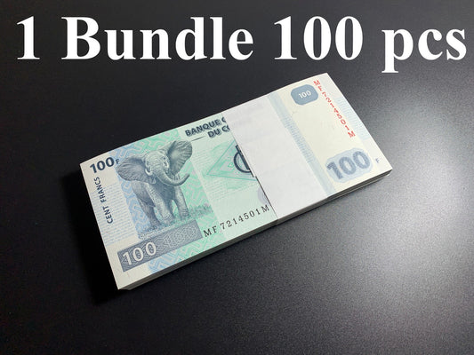 Congo Democratic 100 Francs 2022 P 98 UNC 1 Bundle Lot 100 pcs