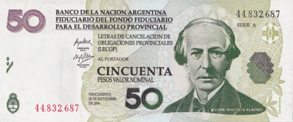 Argentina 50 Pesos 2006 P NL SERIE A UNC