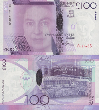 Gibraltar 100 Pounds 2011 P 39 UNC AA Prefix