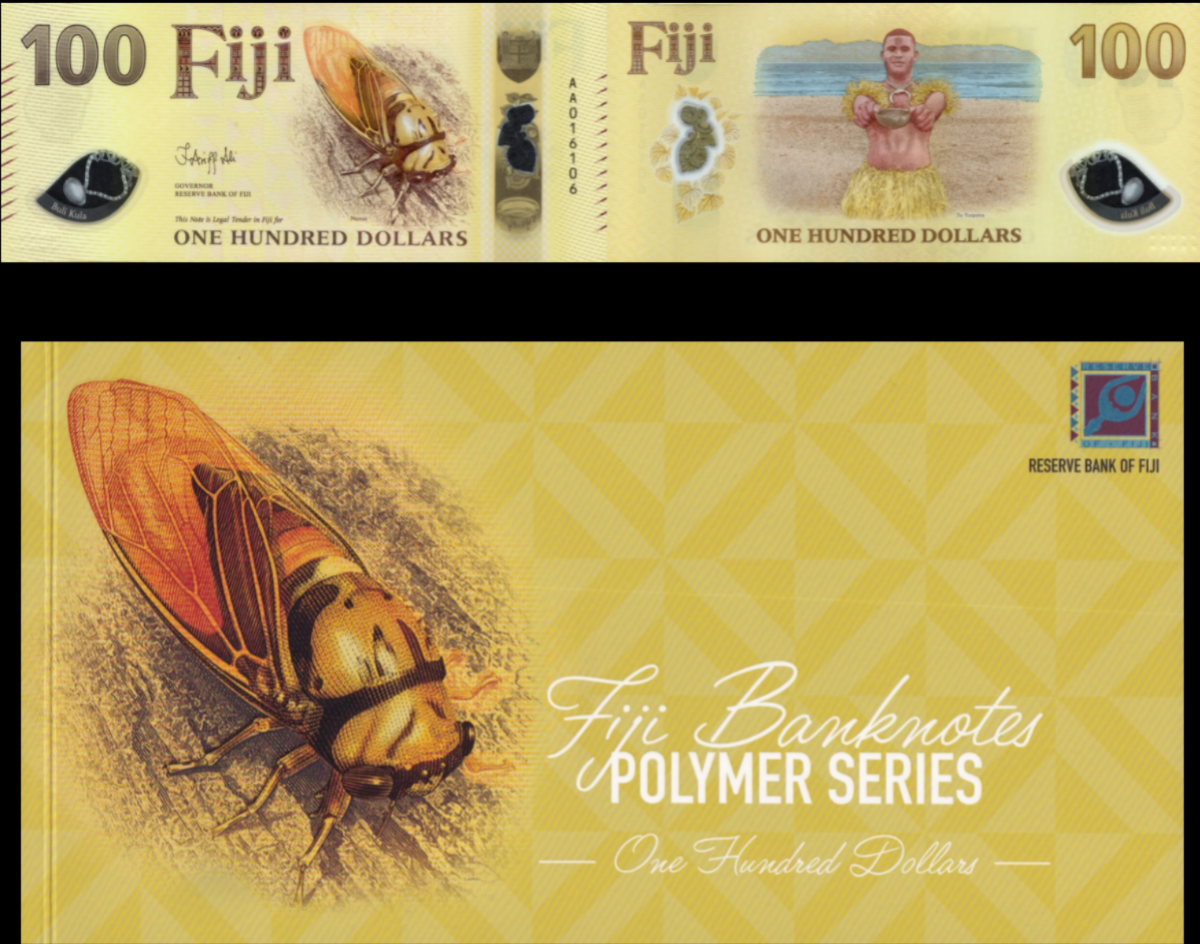 Fiji 100 Dollars 2026 P New Polymer Design UNC AA Prefix With Folder