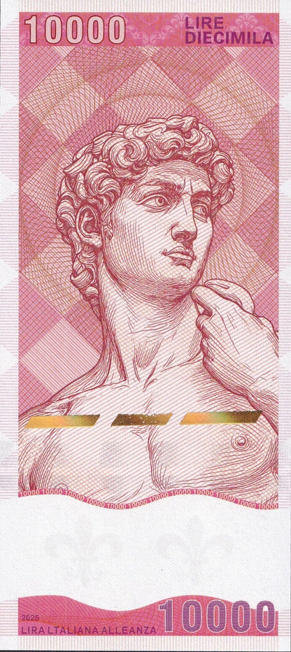 Italian 10000 Lisa Currency Collection UNC Commemorative Test Note