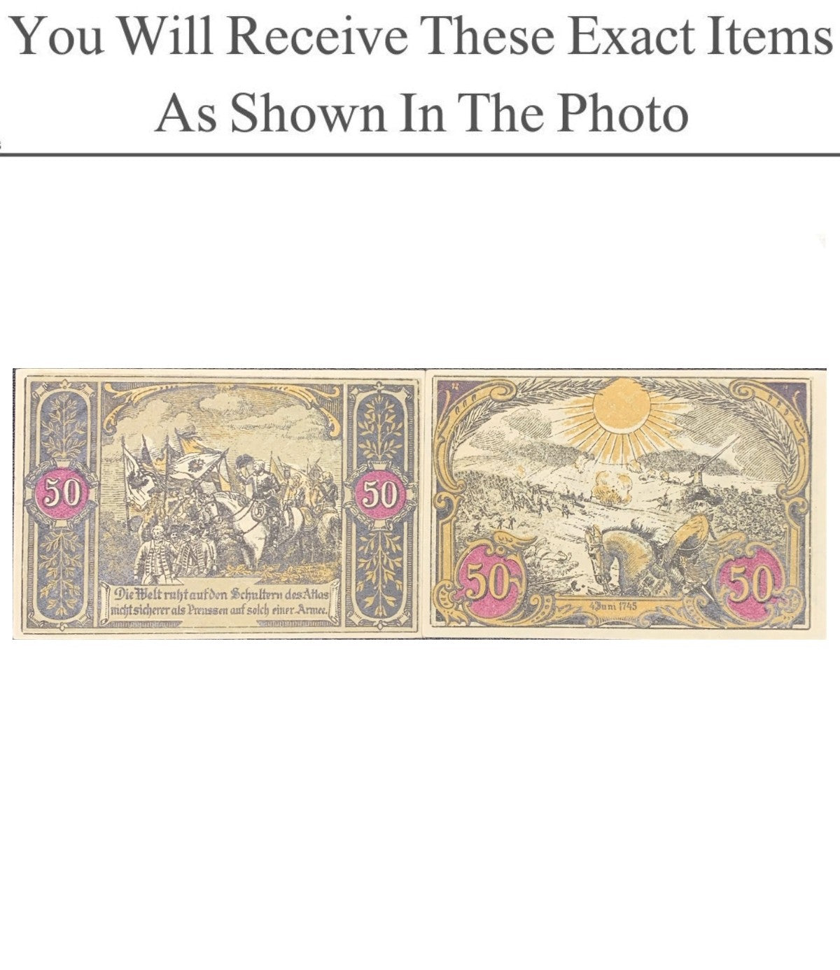 Germany Notgeld HOHENFRIEDEBERG 50 Pfenning 1922 Set 2 pcs