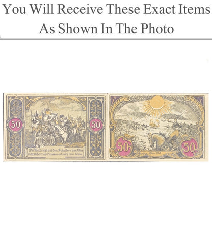 Germany Notgeld HOHENFRIEDEBERG 50 Pfenning 1922 Set 2 pcs