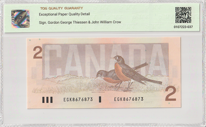 Canada 2 Dollars 1986 P 94b UNC  TQG 66 EPQD With Hard Case