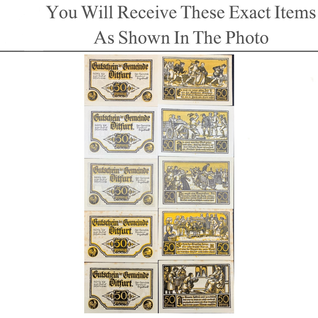 Germany Notgeld DITFURT 50 Pfennig 1921 Set 5 pcs