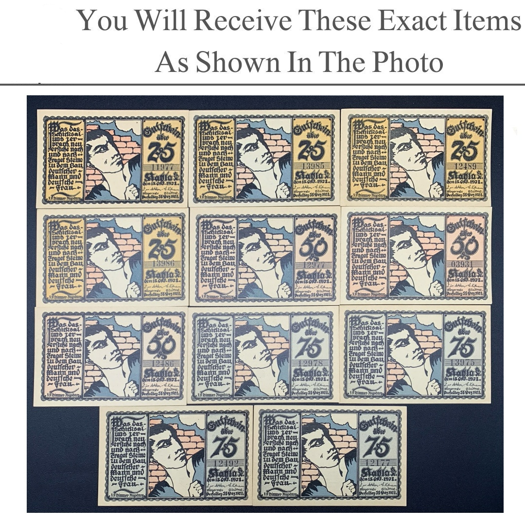 Germany Notgeld KAHLA 25 50 75 Pfennig 1921 Set 11 pcs