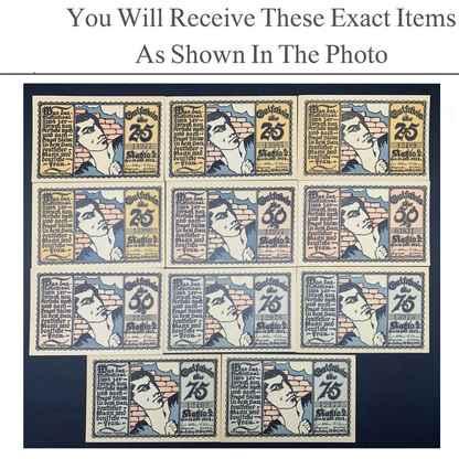 Germany Notgeld KAHLA 25 50 75 Pfennig 1921 Set 11 pcs