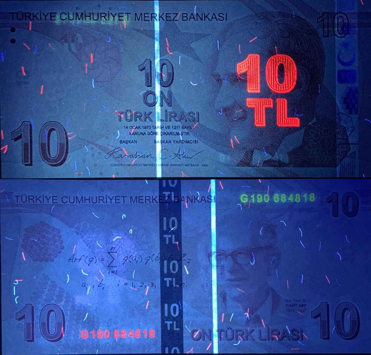 Turkey 10 Turk Lirasi 2009/2025 P 223 New Date UNC 1/10 Bundle Lot 10 pcs