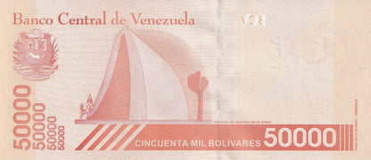 Venezuela 50000 Bolivars 2019 P 111(1) Wide Security Thread UNC