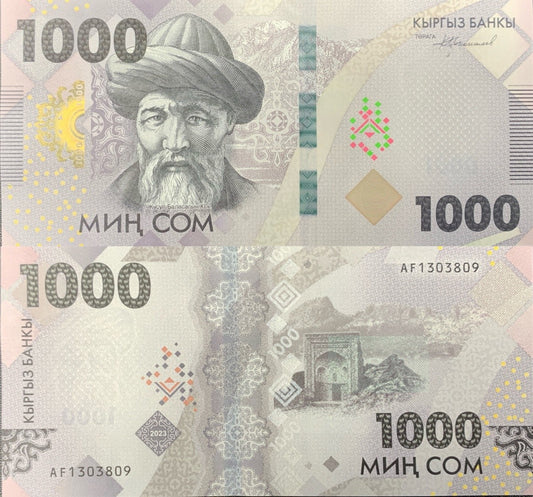 Kyrgyzstan 1000 Som 2023 P 39 UNC